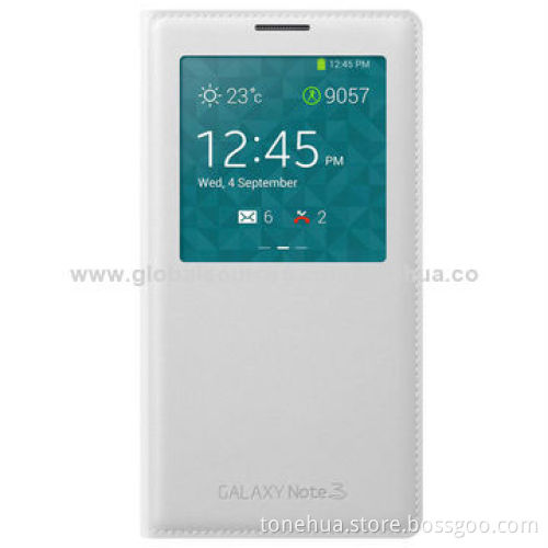 Flip PU leather cover for Samsung Galaxy Note 3, with S-view window
